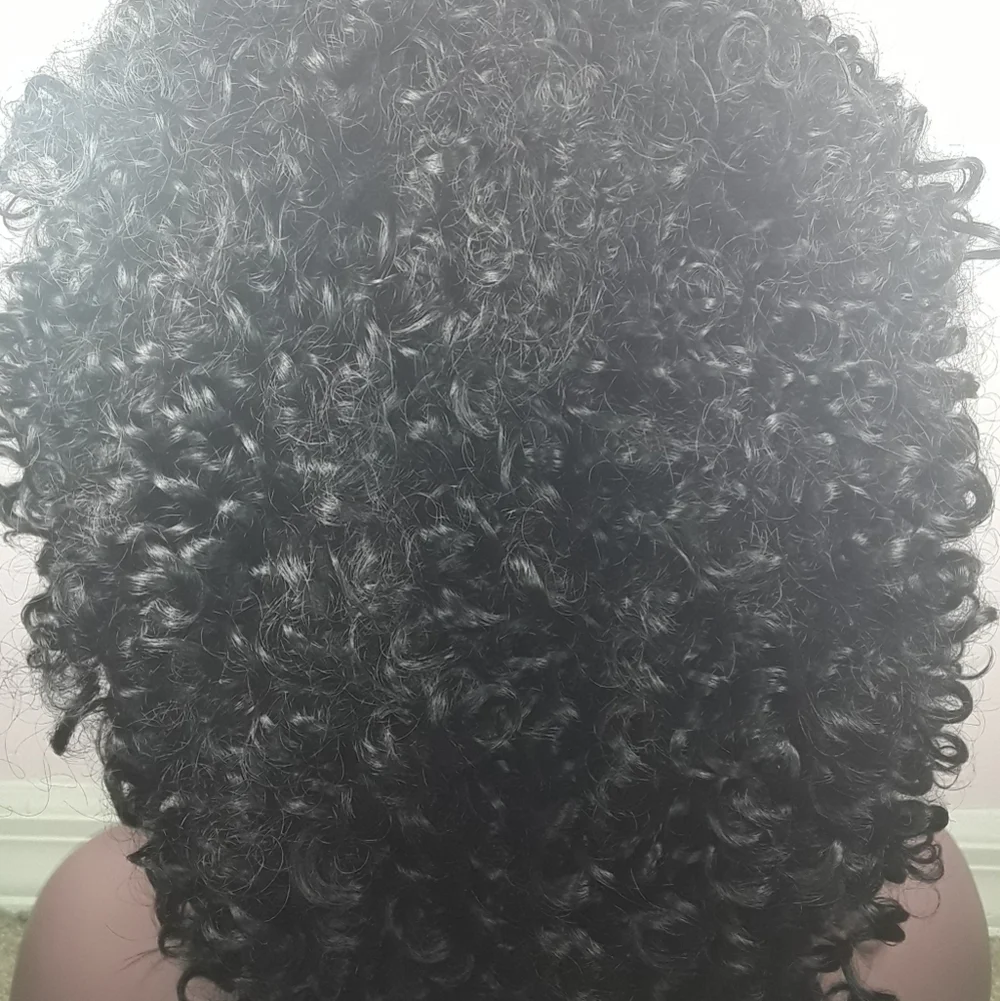Black Curly Synthetic Short Wig